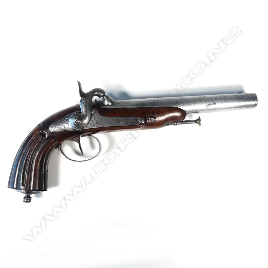 A large mid 1800s French or Belgian percussion pistol Image 1++