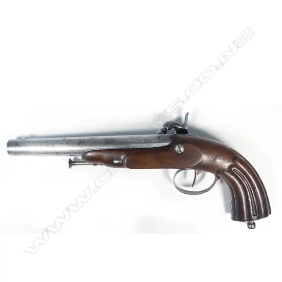 A large mid 1800s French or Belgian percussion pistol