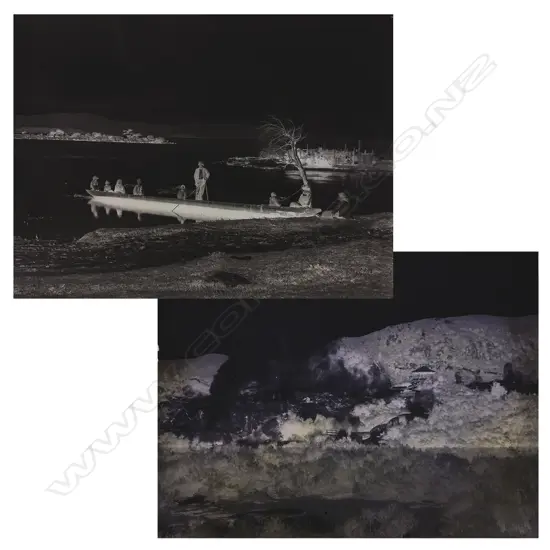 Two half plate glass negatives