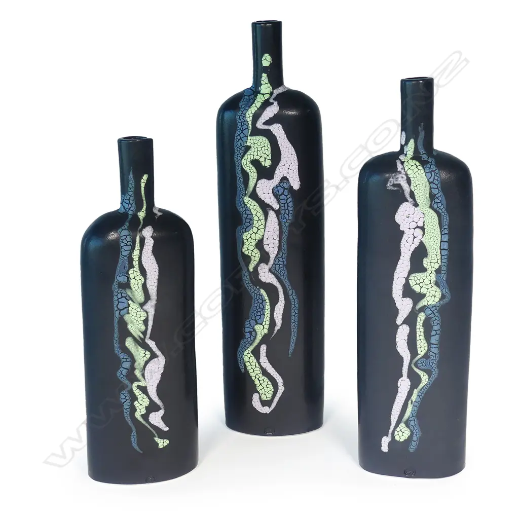 A Graham Ambrose set of three 'Abstract Long Bottles' Image 1++