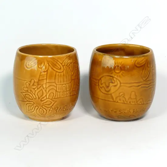 A pair of Crown Lynn tumblers for Air NZ