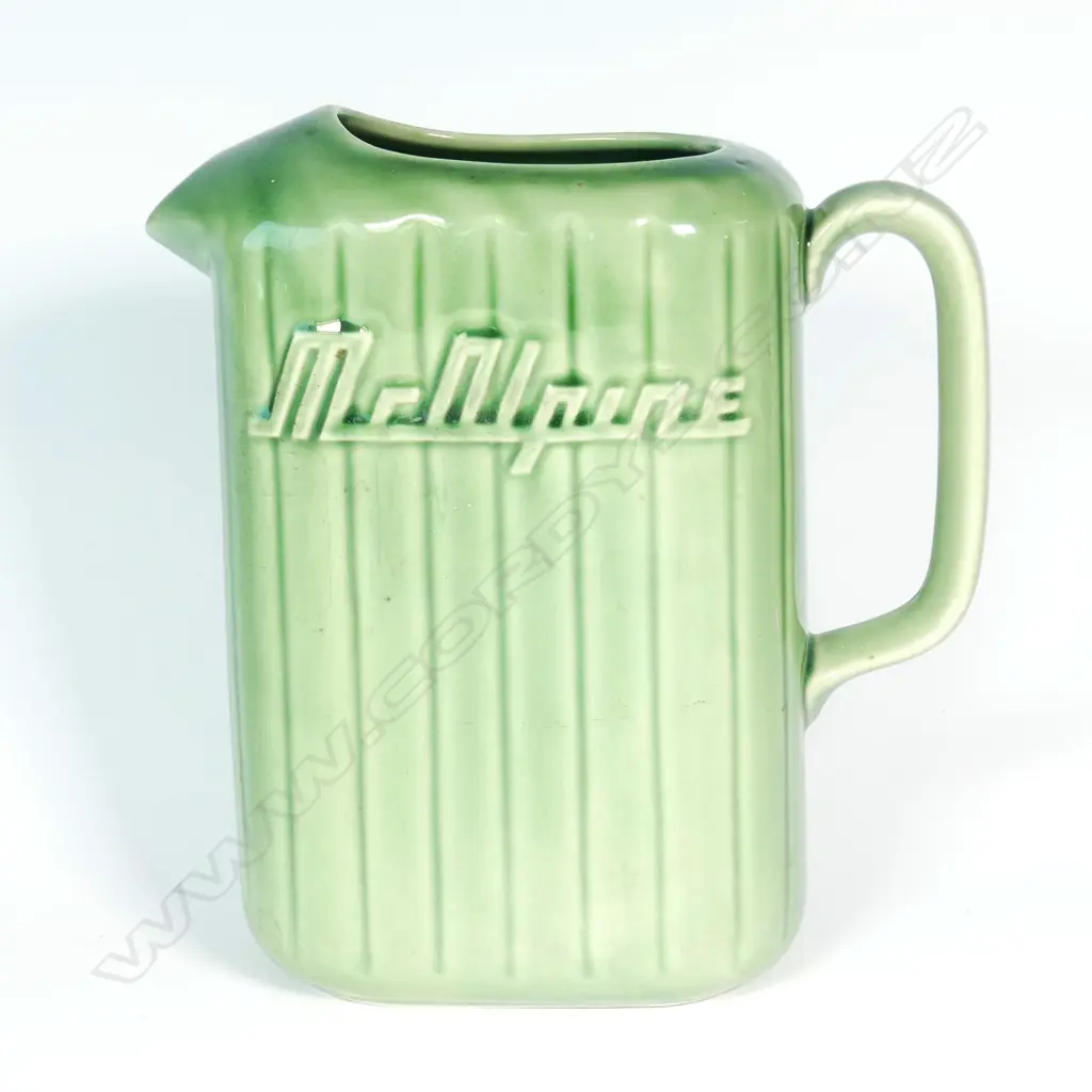 A Crown Lynn green McAlpine refrigerator jug Image 1++