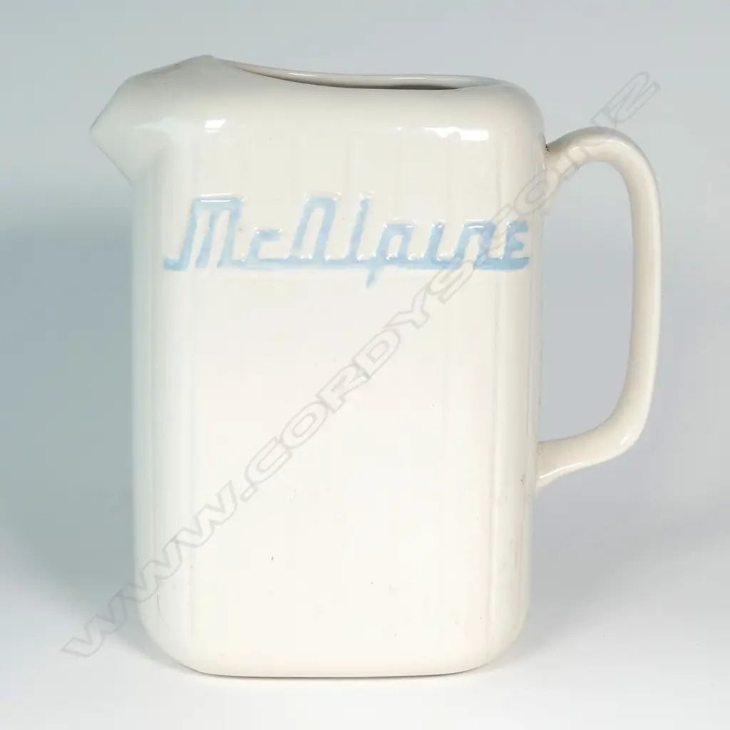 A Crown Lynn white McAlpine Prestcold refrigerator jug Image 1++