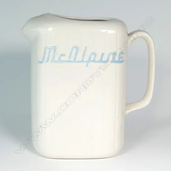 A Crown Lynn white McAlpine Prestcold refrigerator jug