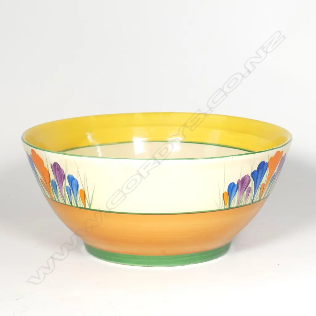 A Clarice Cliff Bizarre 'Crocus' large bowl Image 1++