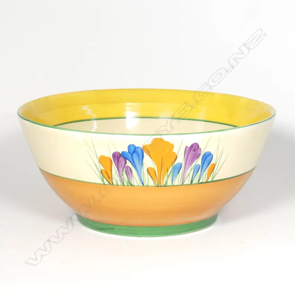 A Clarice Cliff Bizarre 'Crocus' large bowl Image 1++