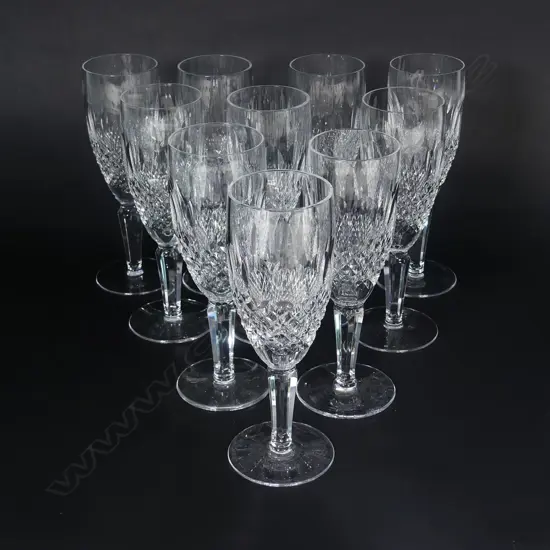 Ten Waterford champagne flutes
