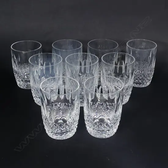 Nine Waterford crystal large tumblers