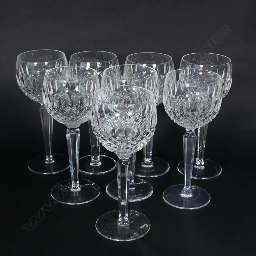 Eight Waterford crystal stemmed wine glasses Image 1++