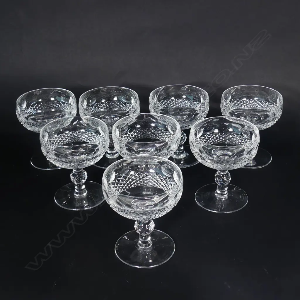 Eight Waterford crystal champagne coupes Image 1++