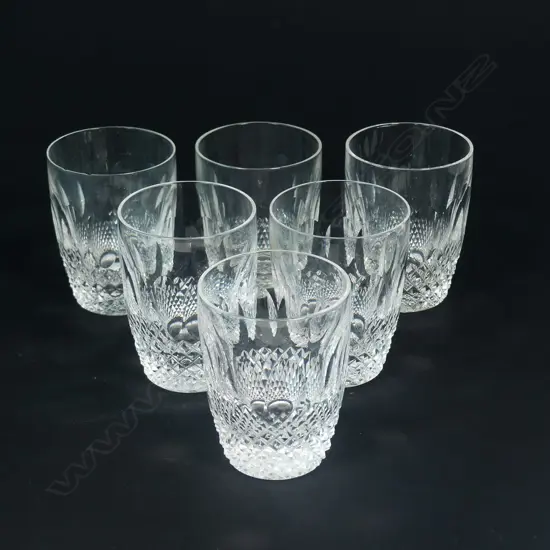 Six Waterford crystal smaller whisky tumblers