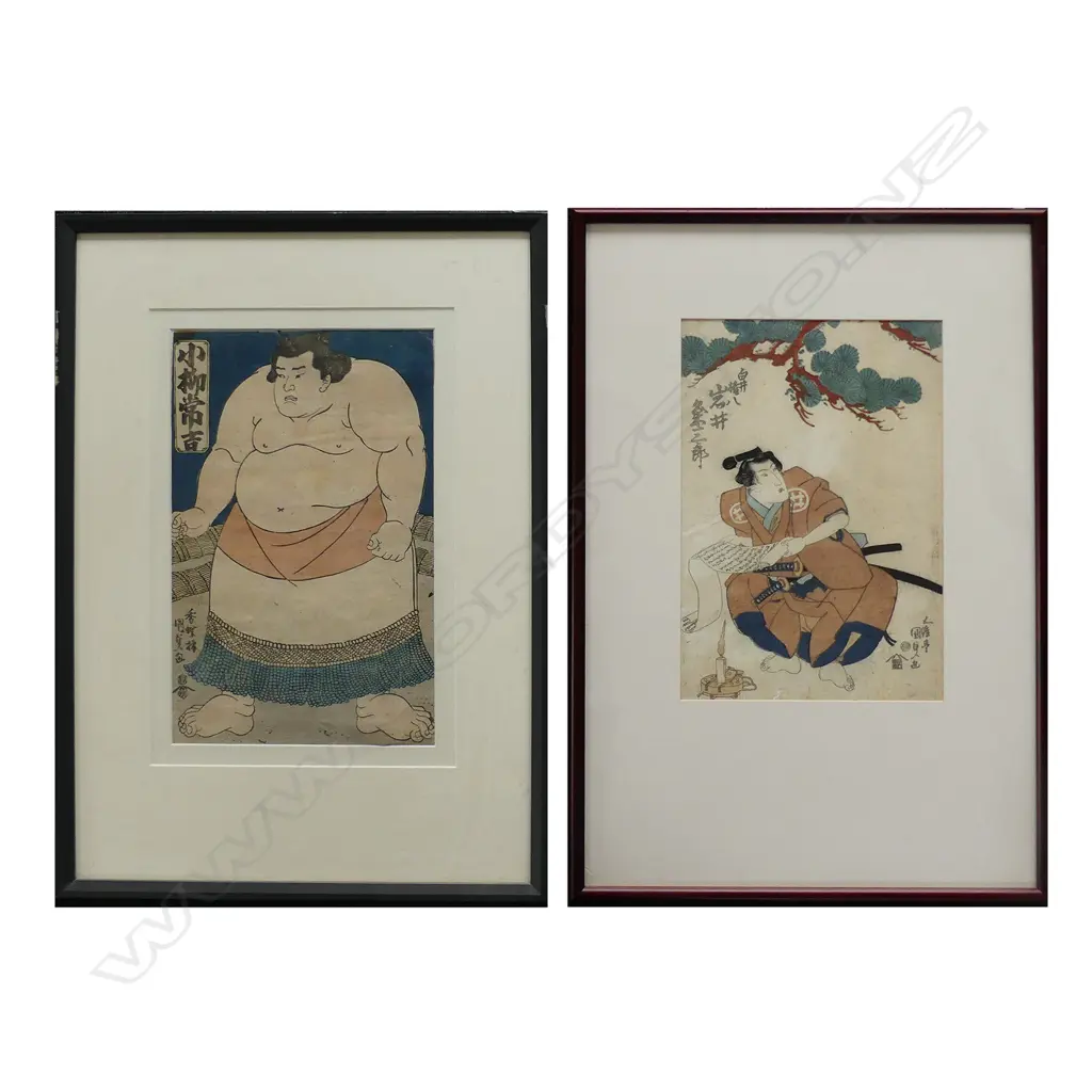 Two Japanese ukiyo-e woodblock prints Image 1++