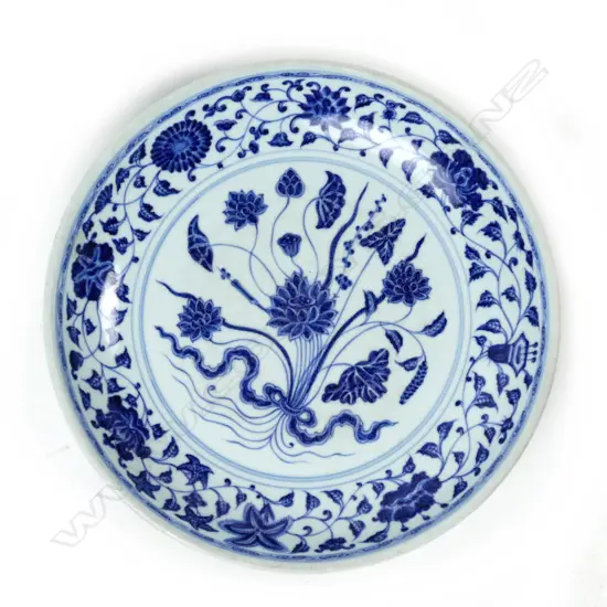 A Chinese large blue and white bowl