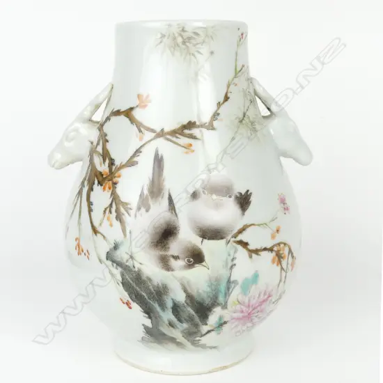 A Chinese porcelain Hu vase