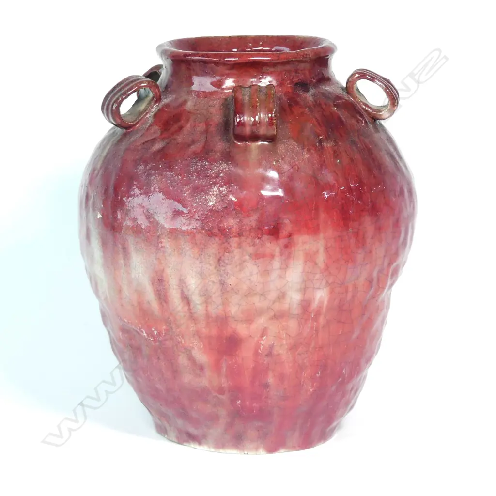 A Chinese red glazed pot Image 1++