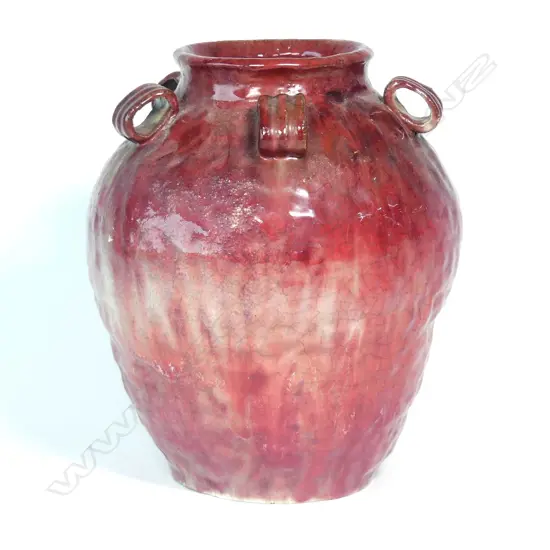 A Chinese red glazed pot