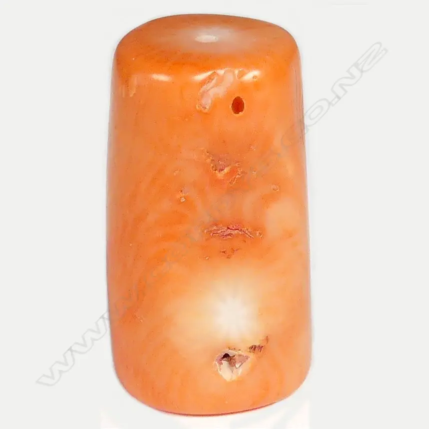 An orange branch form coral large bead Image 1++