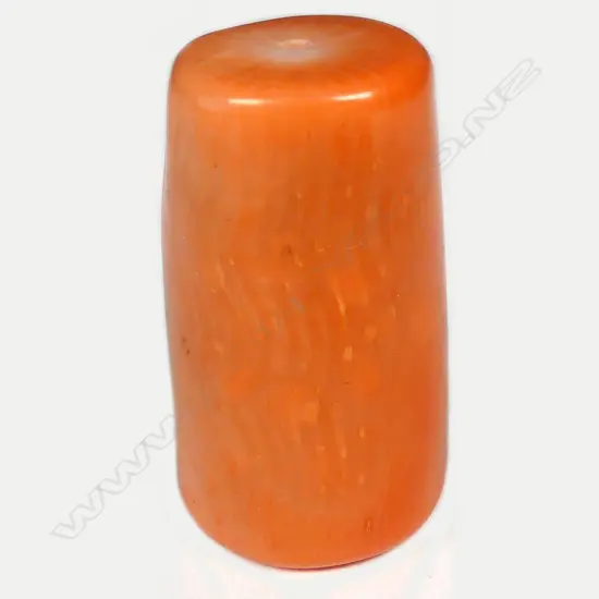 An orange branch form coral large bead