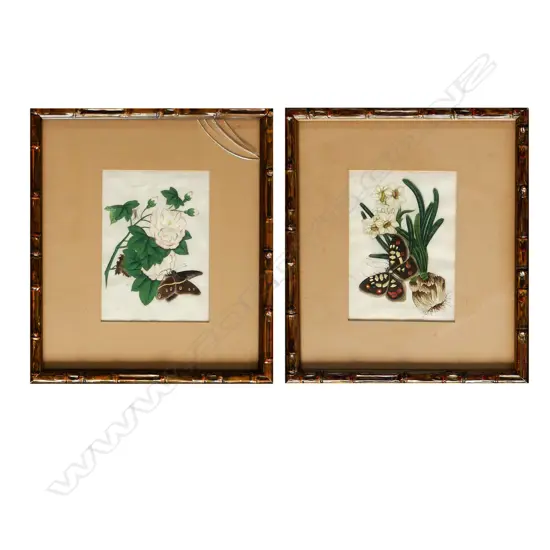 A pair of 19thC fine Chinese watercolour paintings