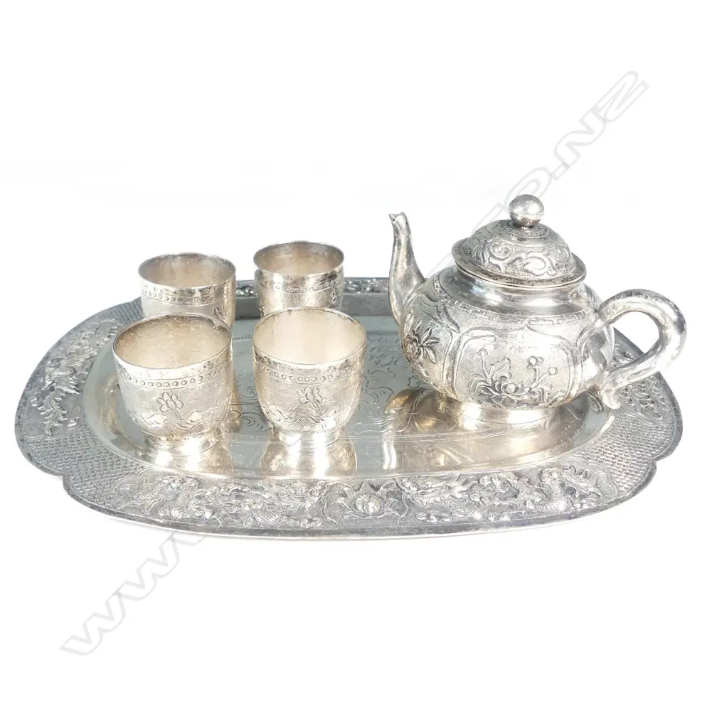 A vintage Vietnamese silver miniature tea-set Image 1++