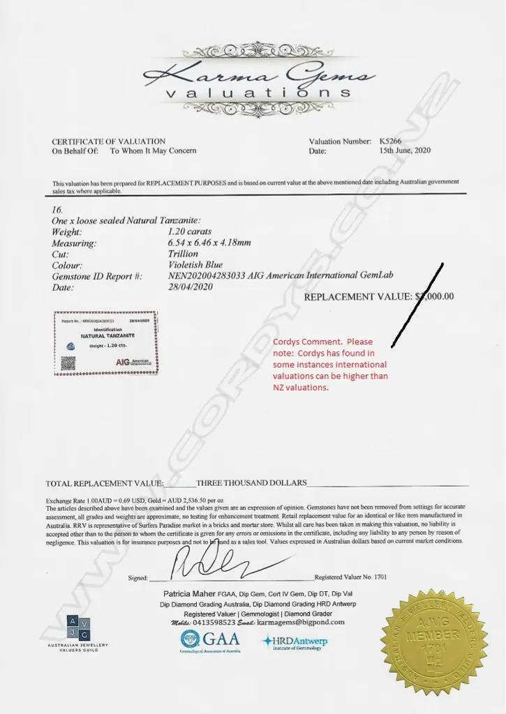 A 1.20ct trillion cut tanzanite Image 1++