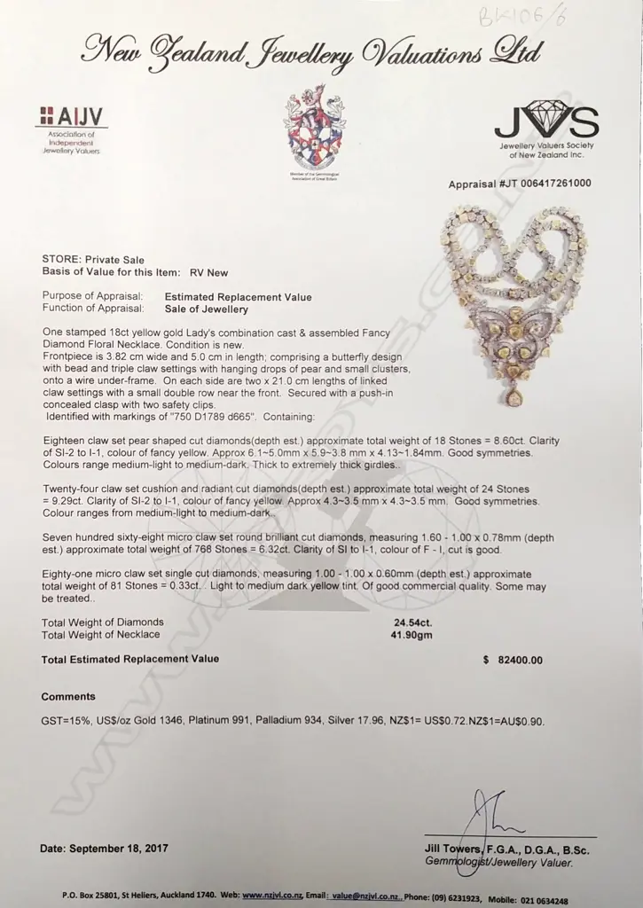 An outstanding necklace of fancy yellow and white diamonds Image 1++