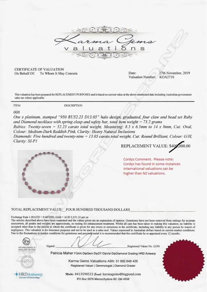 An impressive platinum ruby and diamond necklace Image 1++