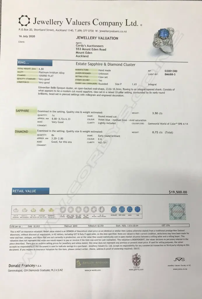 An impressive Edwardian Belle Epoque period platinum sapphire and diamond ring Image 1++