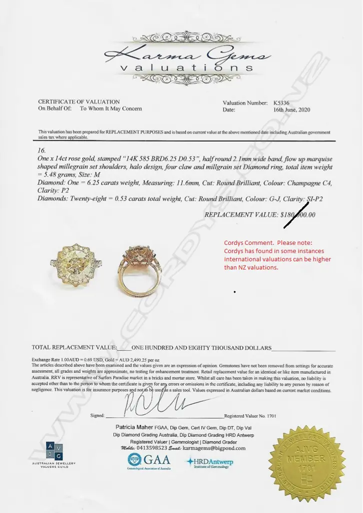 A 14ct rose gold and 6.25ct diamond dress ring Image 1++