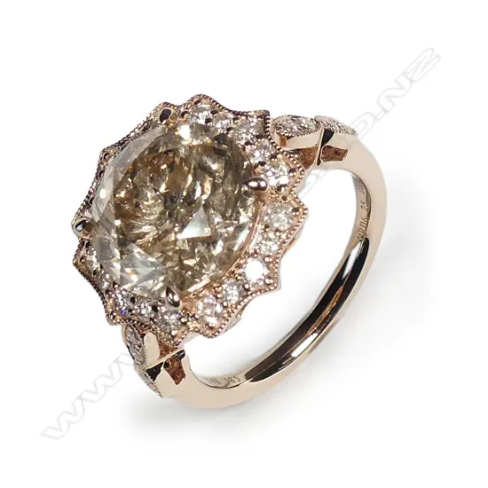 A 14ct rose gold and 6.25ct diamond dress ring