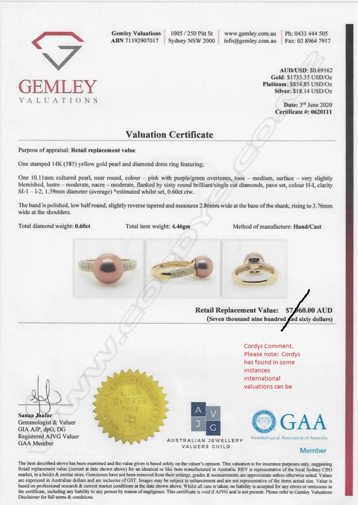 A 14ct gold pearl and diamond dress ring Image 1++