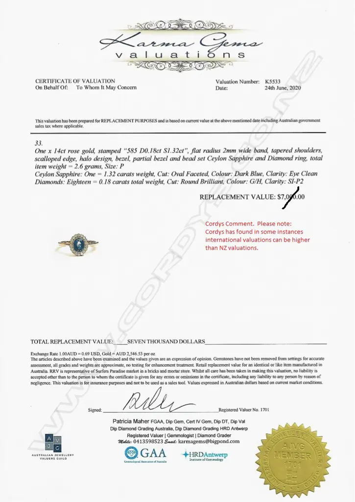 A 14ct rose gold sapphire and diamond ring Image 1++