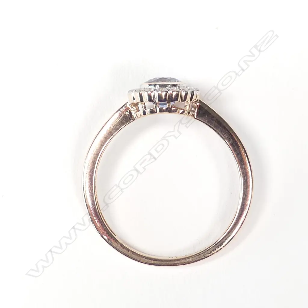 A 14ct rose gold sapphire and diamond ring Image 1++