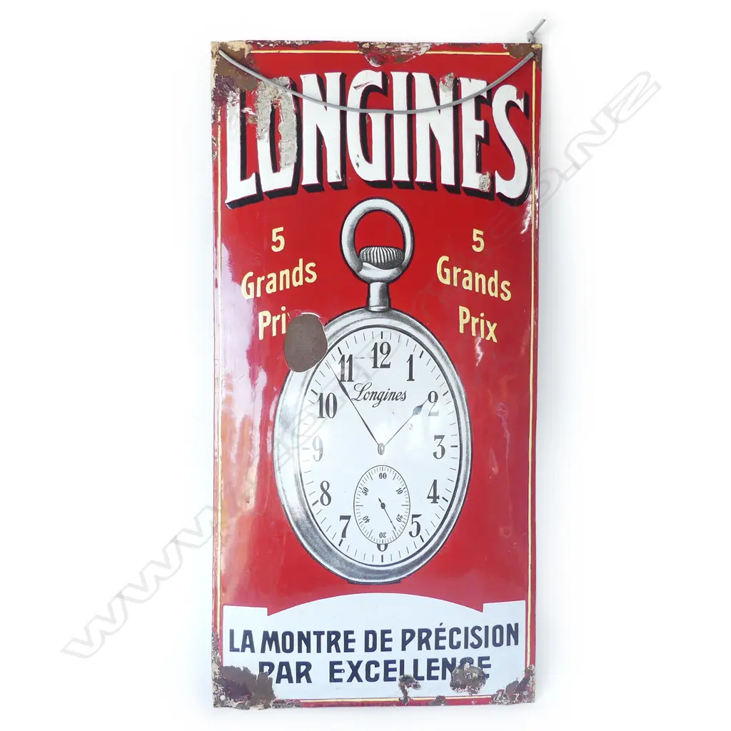 A c.1900 enamelled large sign 'LONGINES' Image 1++
