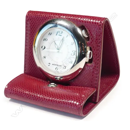 A Mont Blanc travel alarm clock watch