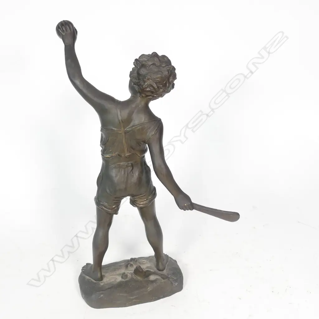 A Victorian bronzed spelter figured mystery clock Image 1++