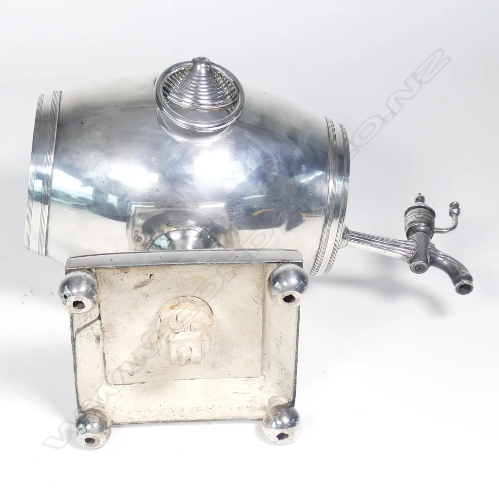A Regency Old Sheffield Plate barrel form samovar Image 1++
