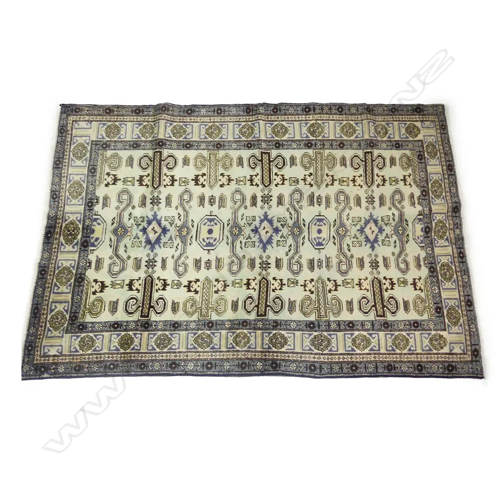 A Quchan wool on cotton rug uncommonly in blue Image 1++