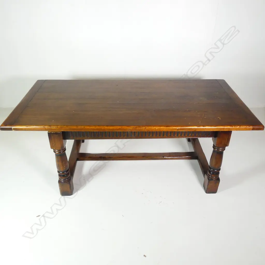 A French oak refectory dining table Image 1++