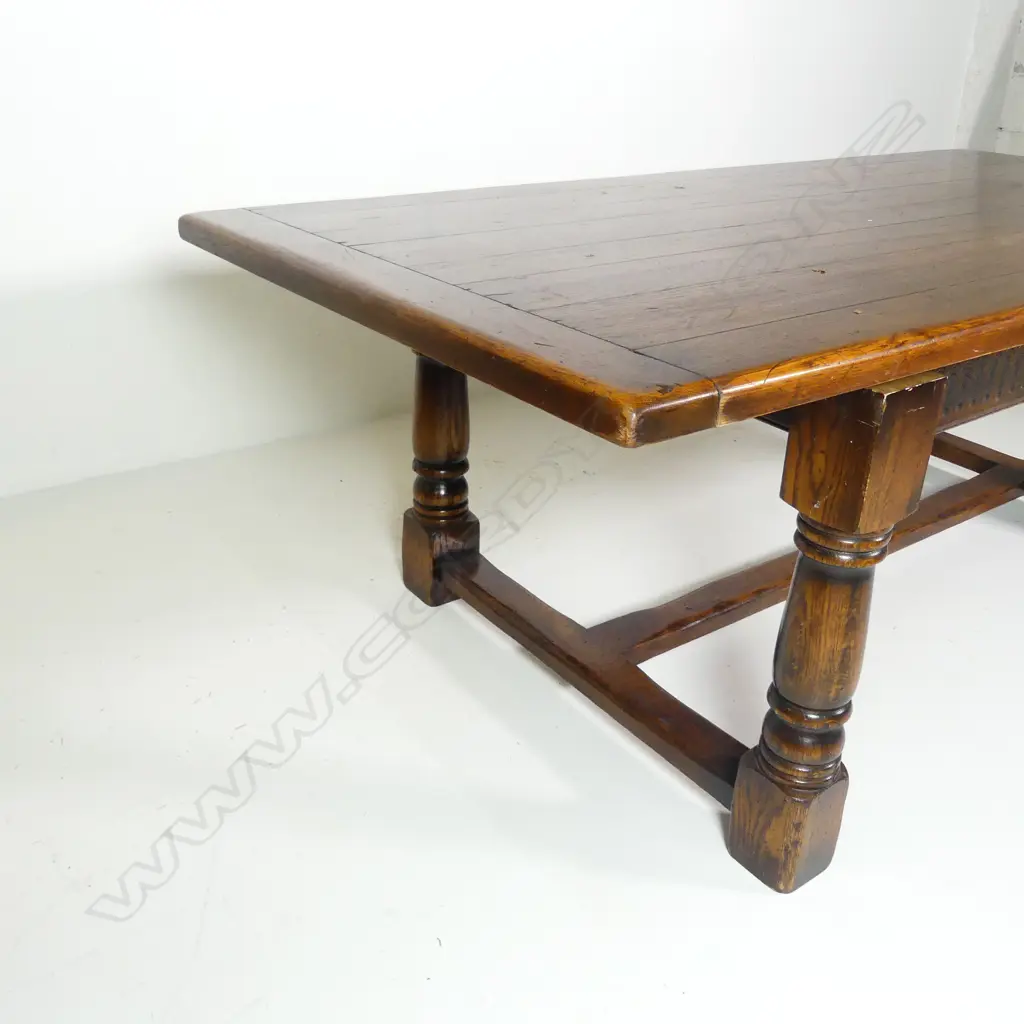 A French oak refectory dining table Image 1++