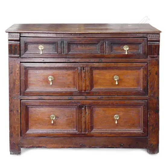 A Georgian country oak small proportion chest of drawers