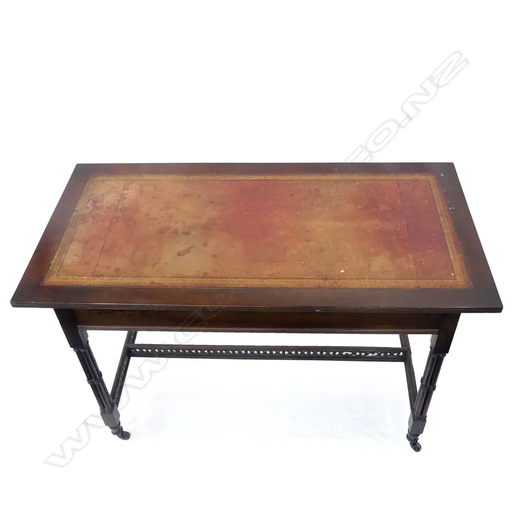 An Edwardian mahogany Chinese Chippendale style desk Image 1++