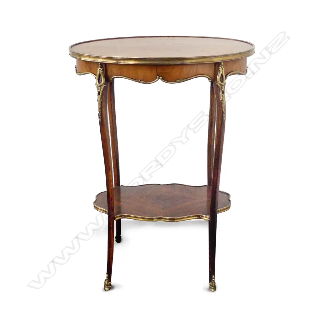A 19thC French king wood small oval side table Image 1++