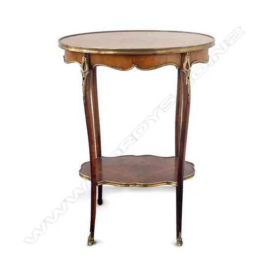 A 19thC French king wood small oval side table