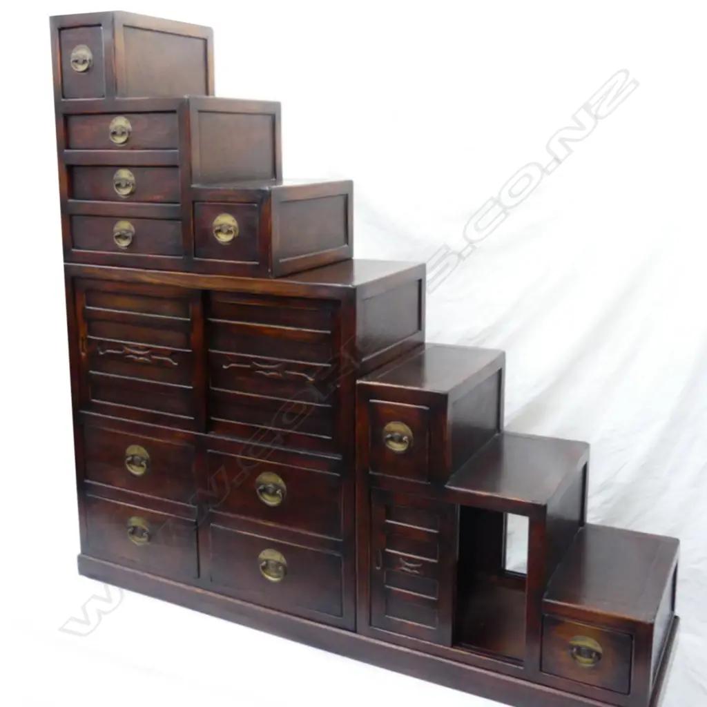A good size double sided Japanese step chest Image 1++