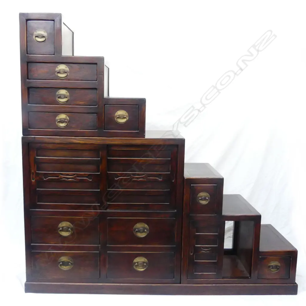 A good size double sided Japanese step chest Image 1++