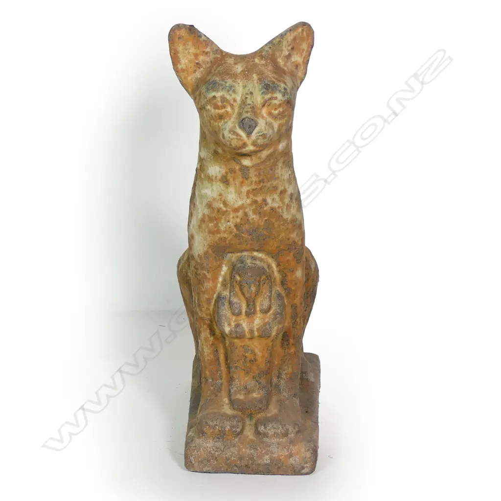 An ancient Egyptian style seated pottery cat Image 1++