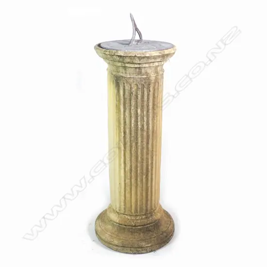 A classical brass Southern hemisphere sundial on a Churchstone Ionic column