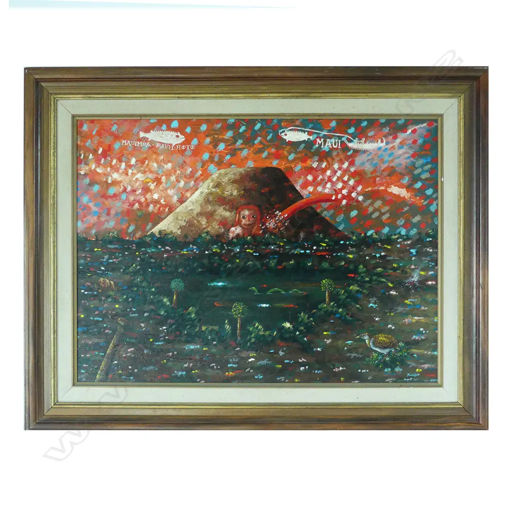 Alan Taylor 'Maungawhau Landscape with He Wahine Urukehu' Image 1++