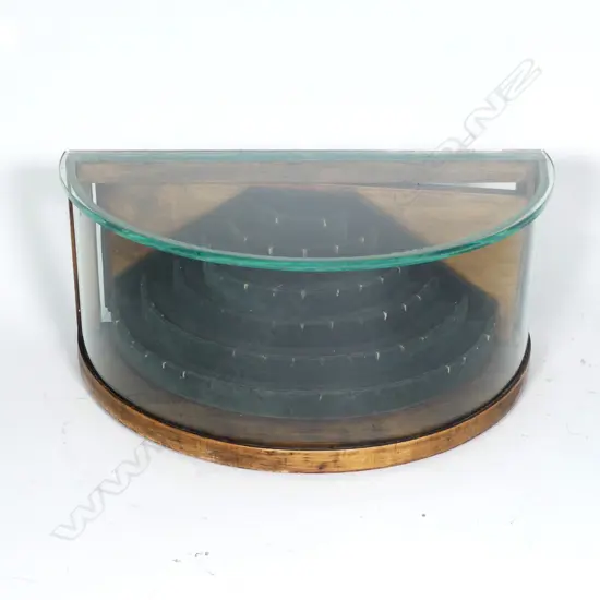 An Edwardian tiered multi-ring jeweller's shop display cabinet